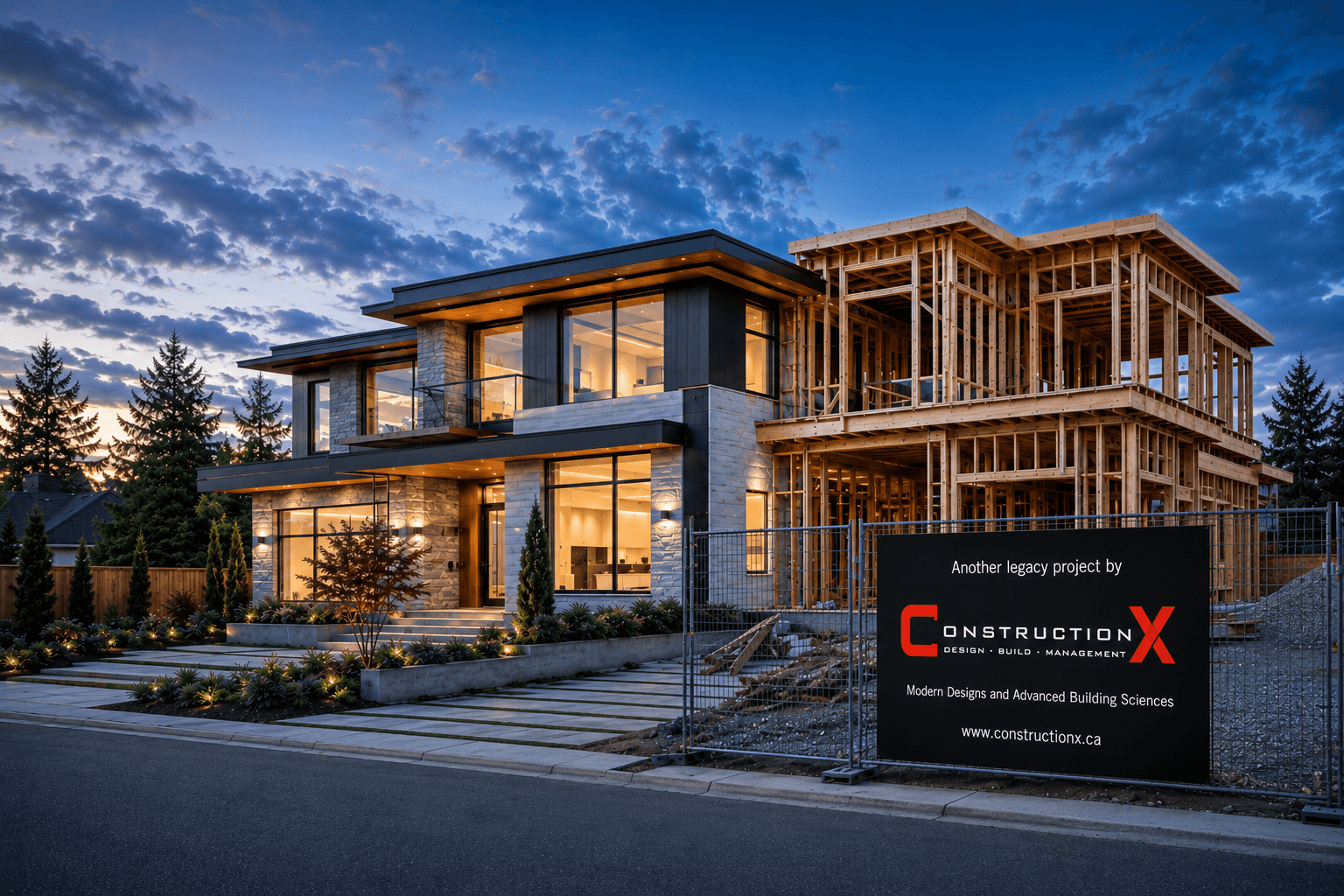 ConstructionX custom home builders and modern residential project delivery.